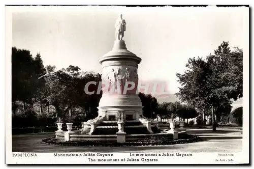 Cartes postales Pamplona Monumento a Julian Geyarre Le Monument a Julien Gayarre