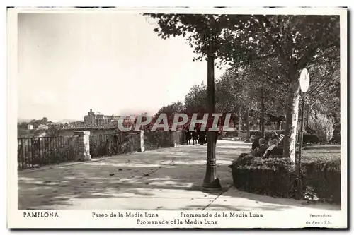 Cartes postales Pamplona Paseo del madia Luna Promenade de la Media Luna Promenade of la Media