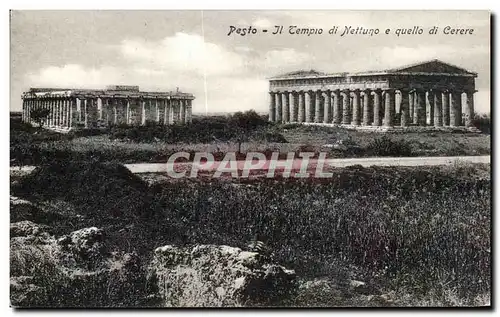 Cartes postales Pesto Il Tempio di Nettuno e quello di Cerere