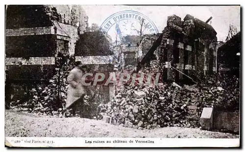 Cartes postales Les ruines au Chateau de Vermelles Militaria