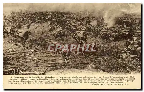 Cartes postales Panorama de la bataille de Waterloo Napoleon 1er Militaria