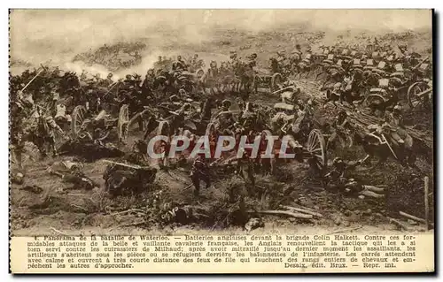 Cartes postales Panorama de la Bataille de Waterloo Batteries anglaise Militaria