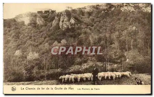 Cartes postales Le chemin de fer de la Grotte de Han Les rochers de Faule Moutons