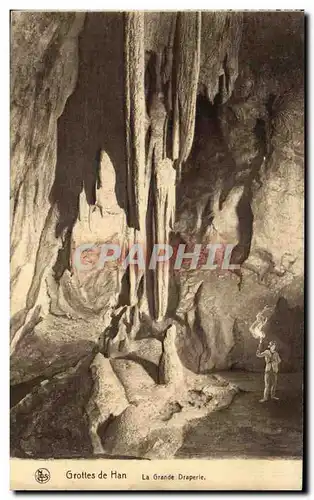 Cartes postales Grottes de Han Le Grande Draperie