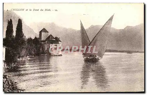 Cartes postales Chillon et la Dent du Midi Bateau