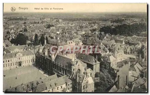 Ansichtskarte AK Bruges Hotel de Ville et Panorama