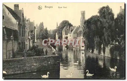 Cartes postales Bruges Quai Vert Cygnes