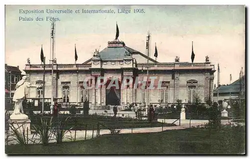 Cartes postales Exposition Universelle et Internationale Liege 1905 Palais de Fetes