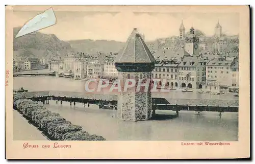 Cartes postales Geuss aus Luzern Luzern mit Wasserthurnm