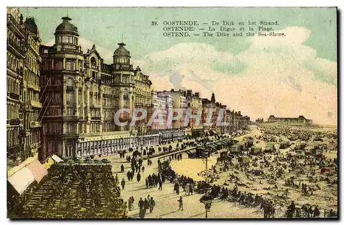 Cartes postales Oostende De Dijk en het Strand Ostende La Digue et la Plage