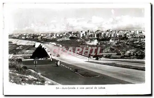 Cartes postales moderne Auto Estrade e vista Parcial de Lisboa Portugal