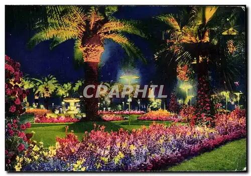 Cartes postales Nice Le Jardin du Roi Albert 1er (effet de nuit)