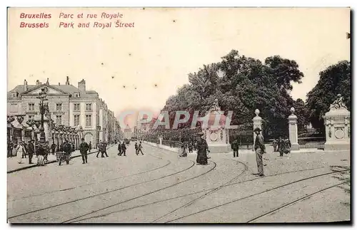 Cartes postales Bruxelles Parc et rue Royale