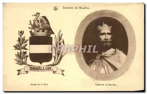 Cartes postales Souvenir de Bouillon Armes de la Ville Godefrold de Bouillon