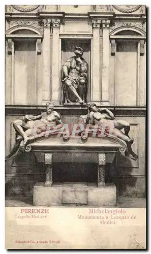 Cartes postales Firenze Chapelle Medicee Michelangelo Monumento a Lorenzo de Medici