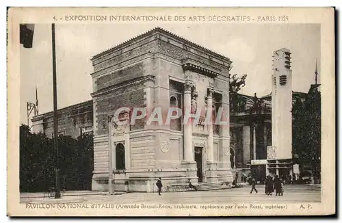 Cartes postales Exposition Internationale Des Arts Decoratifs Paris 1925 Pavillon National d&#39Italie