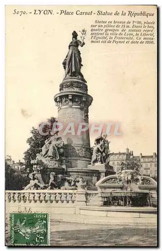 Cartes postales Lyon Place Carnot Statue de la Republique