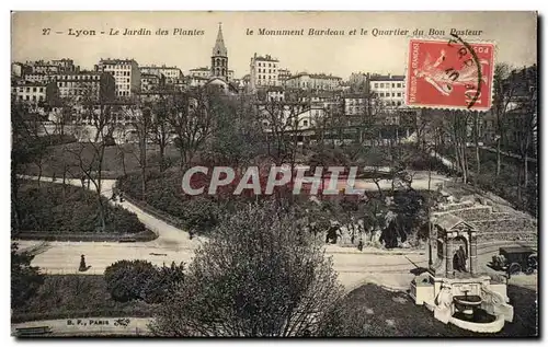 Cartes postales Lyon Le Jardin des Plantes le Monument Burdeau et le Quartier du Bon Pasteur