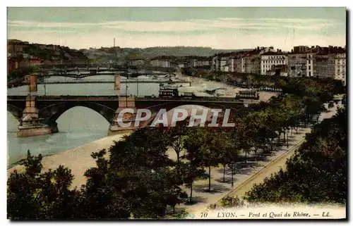 Ansichtskarte AK Lyon Pont et quai Du Rhone