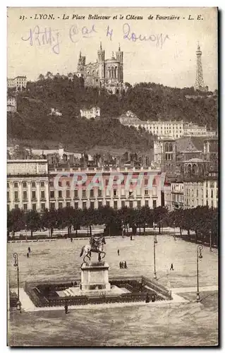 Ansichtskarte AK Lyon La Place Bellecour Et Le Coteau De Fourviere