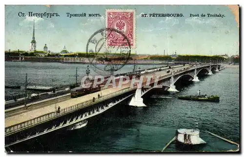 Ansichtskarte AK Russie St petersbourg Pont de Troitzky