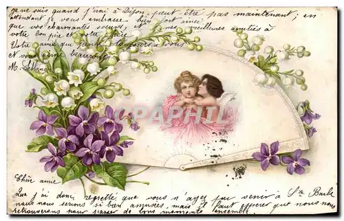 Cartes postales Fantaisie Anges Flerus muguet