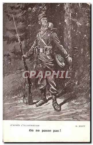 Ansichtskarte AK D&#39Apres L&#39Illustration On ne Passe Pas Militaria Soldat Scott