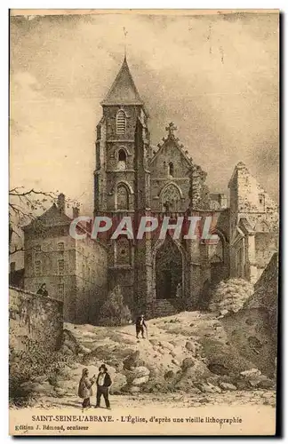 Cartes postales Saint Seint L&#39Eglise d&#39apres une Vieille llithographie