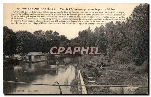 Cartes postales Nuits Sous Ravieres Vue de l&#39Armancon prise sur le Pont cote Nord