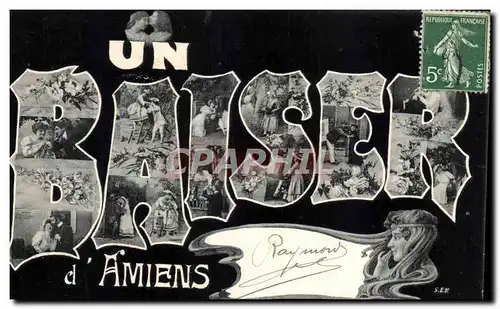 Cartes postales Un baiser D'Amiens Femme Arts decoratifs FEmme
