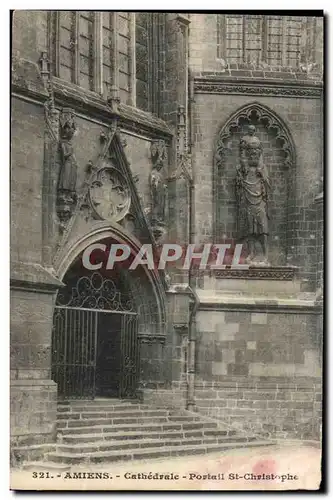 Ansichtskarte AK Amiens Cathedrale Portail St Christophe