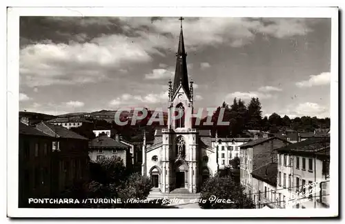 Cartes postales Pontcharra Turdine l&#39Eglise et la Place