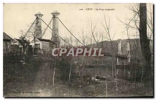 Cartes postales Cezy Le Pont suspendu