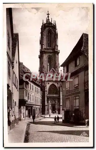 Ansichtskarte AK Selestat Rue du Babel et Eglise St Georges