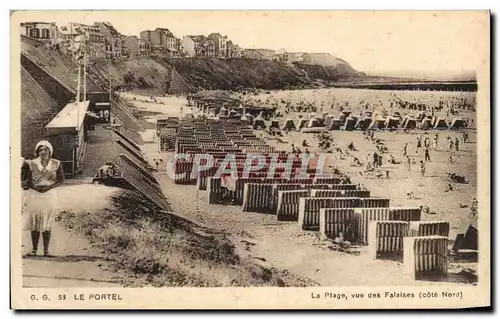 Cartes postales Le Portel La plage vue des Falaises