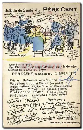 Cartes postales Bulletin de Sante du Pere Cent Militaria
