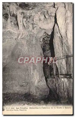 Ansichtskarte AK Les Echelles Stalactites a L&#39Inferieur de la Grotte a galerie