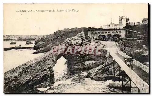 Ansichtskarte AK Biarritz Semaphore vu du Rocher de la Vierge