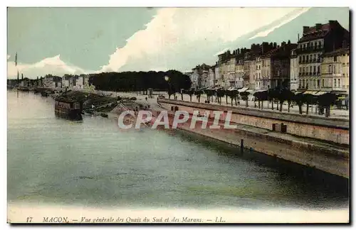 Ansichtskarte AK Macon Vue Generale des Quais du Sud et des Marans