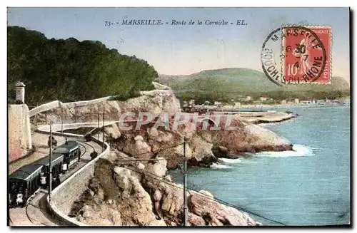 Cartes postales Marseille Route de la Corniche Tramway