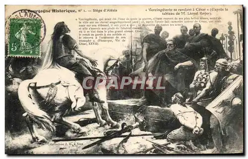 Ansichtskarte AK La Bourgogne Historique Siege d&#39Alesia Vercingetorix se rendant a Cesar