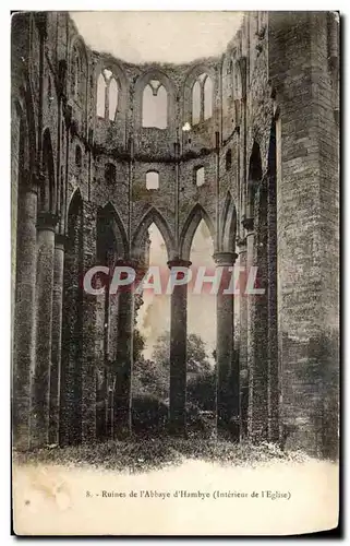 Cartes postales Ruines De l&#39Abbaye D&#39Hambye (interieur de l&#39eglise)