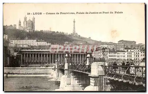 Cartes postales Lyon Coteau De Fourvieres Palais De Justice Et Pont Du Palais