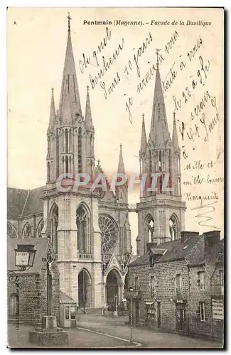 Cartes postales Pontmain Facade de la Basilique