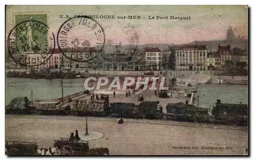 Cartes postales Boulogne Sur Mer Le Pont Marguet Train