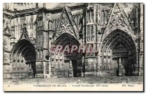 Cartes postales Cathedrale de Meaux Portail Occidental