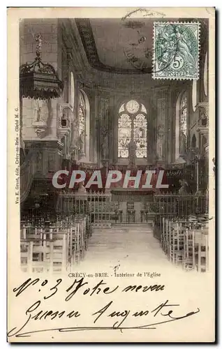 Ansichtskarte AK Crecy en Brie Interieur d l&#39Eglise