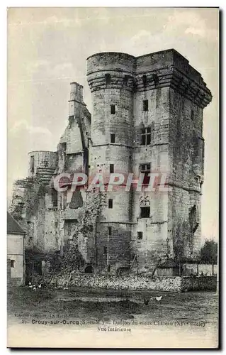 Cartes postales Crouy Sur Ourcg Donjon du Vieux Chateau Vue interieure