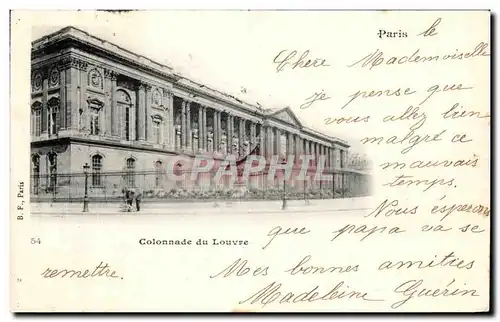 Cartes postales Paris Colonnade du Louvre