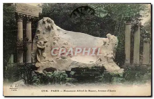 Ansichtskarte AK Paris Monument Alfred de Musset Avenue d&#39Antin